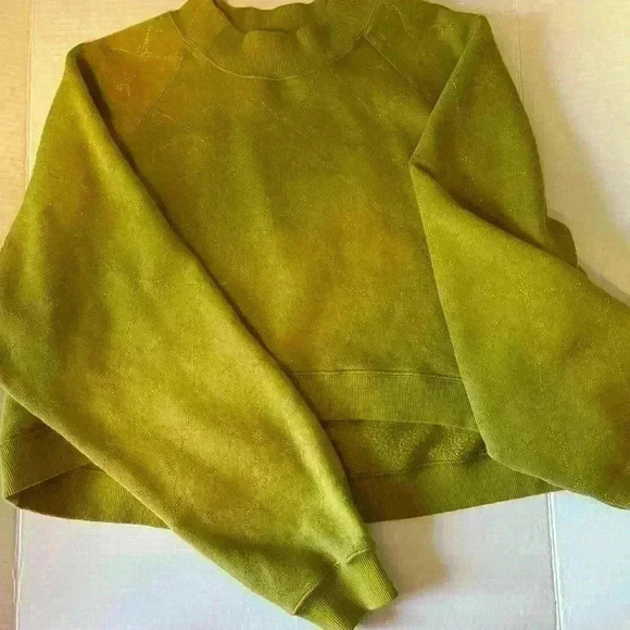 Nike Olive and Gold Cropped crewneck sweatshirt Size:S - Picture 1 of 5